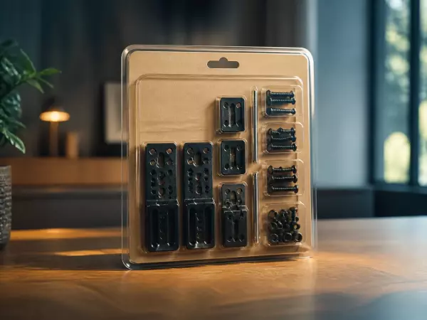 Packshot kit de montage literie sur surface en bois, ambiance showroom calme